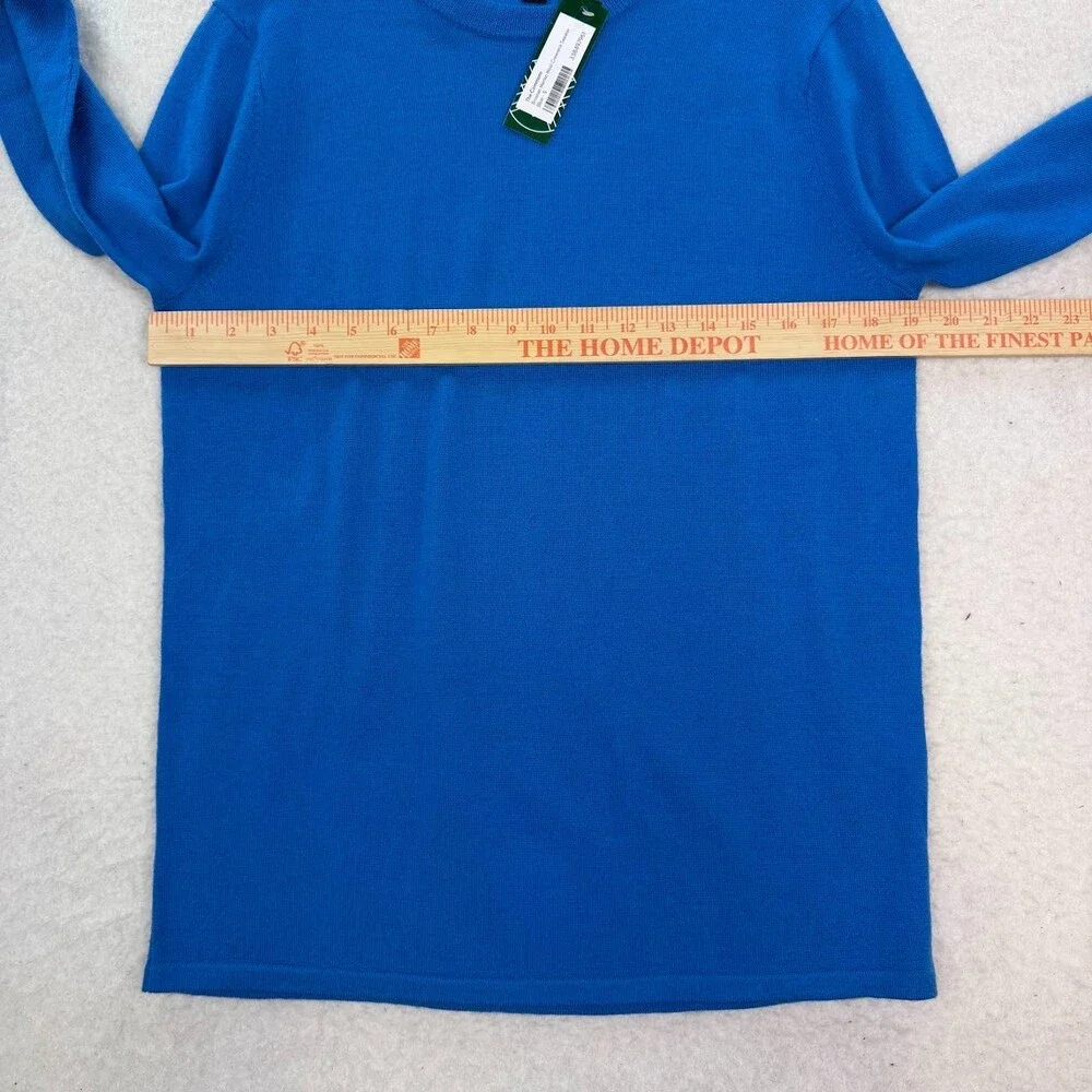 The Commons Mens Blue Merino Wool Capsule Long Sleeve Knit Crewneck Sweater Sz S
